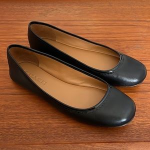 Coach leather ballet flat Halle shoes black size 8.5 B
